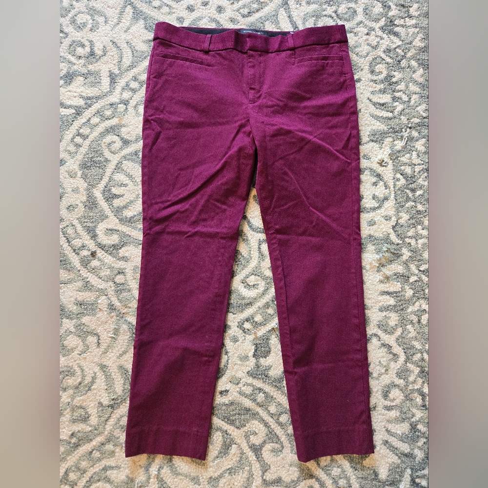 Banana Republic Magenta Pink Sloan Ankle Trousers Sz 10 Fits Like An 8